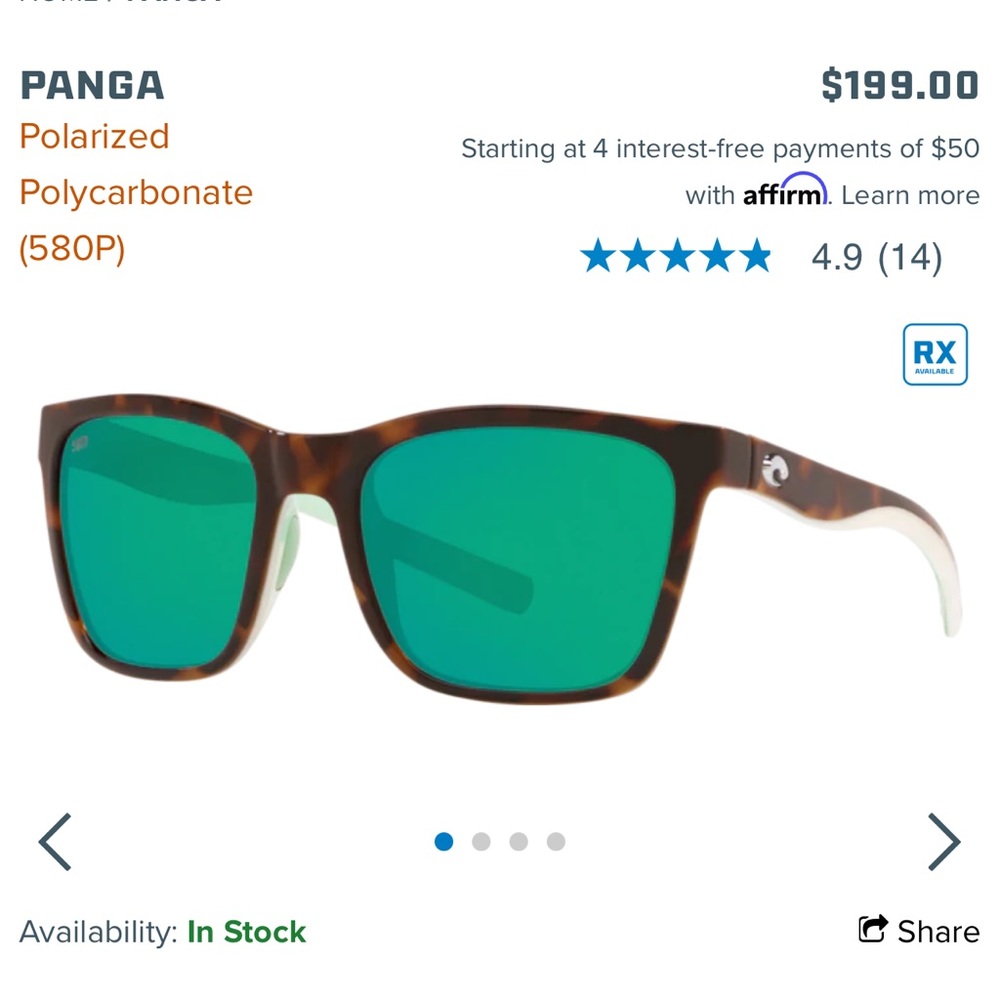 Costa Panga Tortoise with Green Mirror Sunglasses